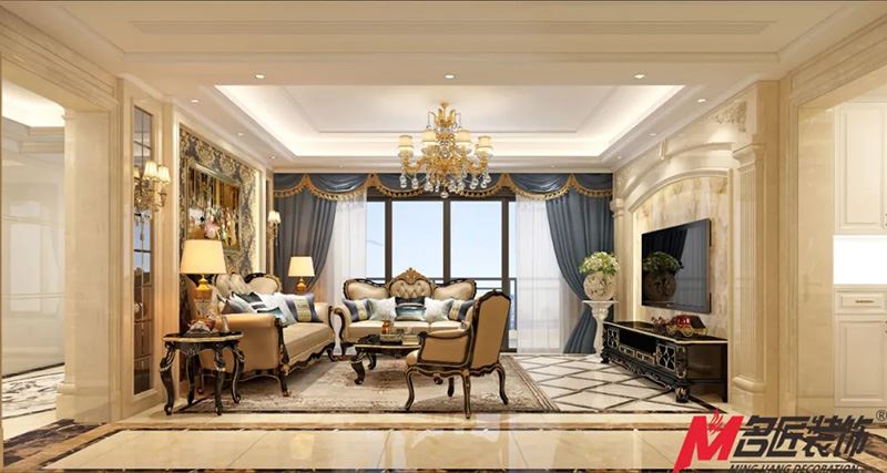 六安室内装修星星凯旋国际170平米平层-奢华欧式设计邂逅浪漫情调的理想家